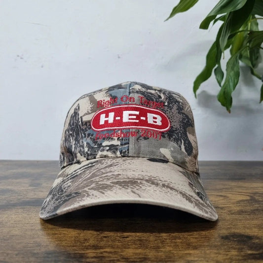 Vintage American Baseball Hat Snapback cap one size adjustable beige realtree camo foodshow 2007