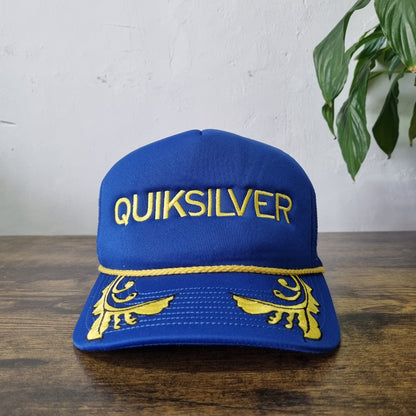 Vintage Quicksilver Trucker Hat Snapback cap one size adjustable Blue