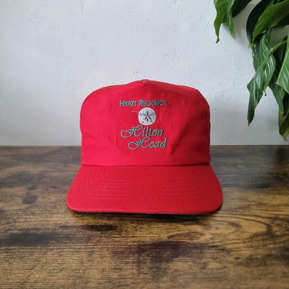 Vintage American Trucker Hat Snapback cap one size adjustable red hilton head