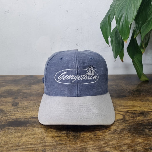 Vintage American Baseball Hat Snapback cap one size  Blue Grey Georgetown