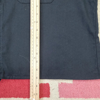 Vintage Dickies Boxy Fit Cropped Shirt Short Sleeve XL plain Black Button Up Skater Y2K Surf