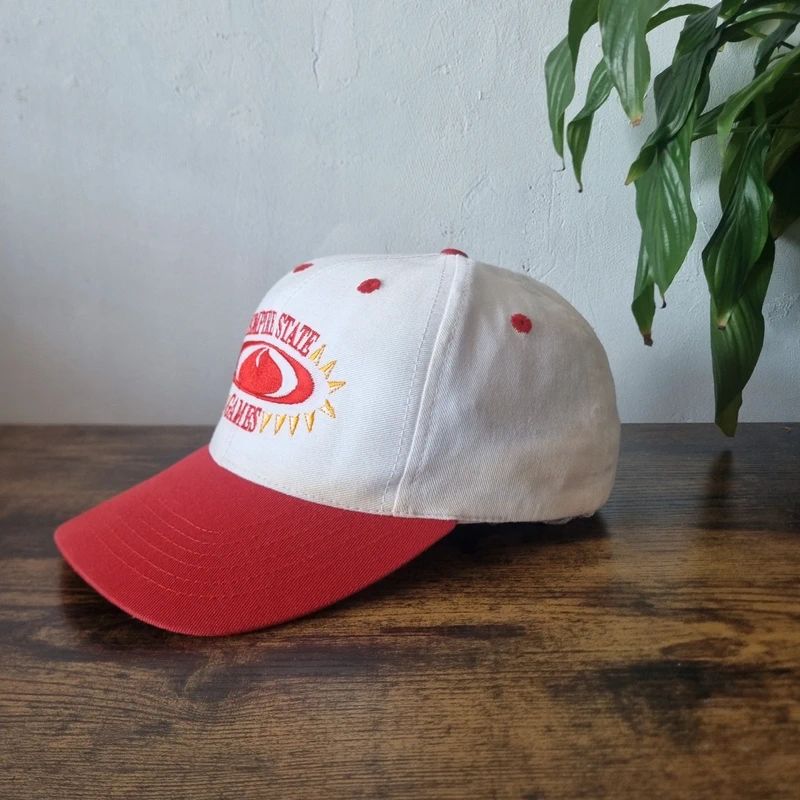 Vintage American baseball hat Snapback cap one size adjustable empire state games red white