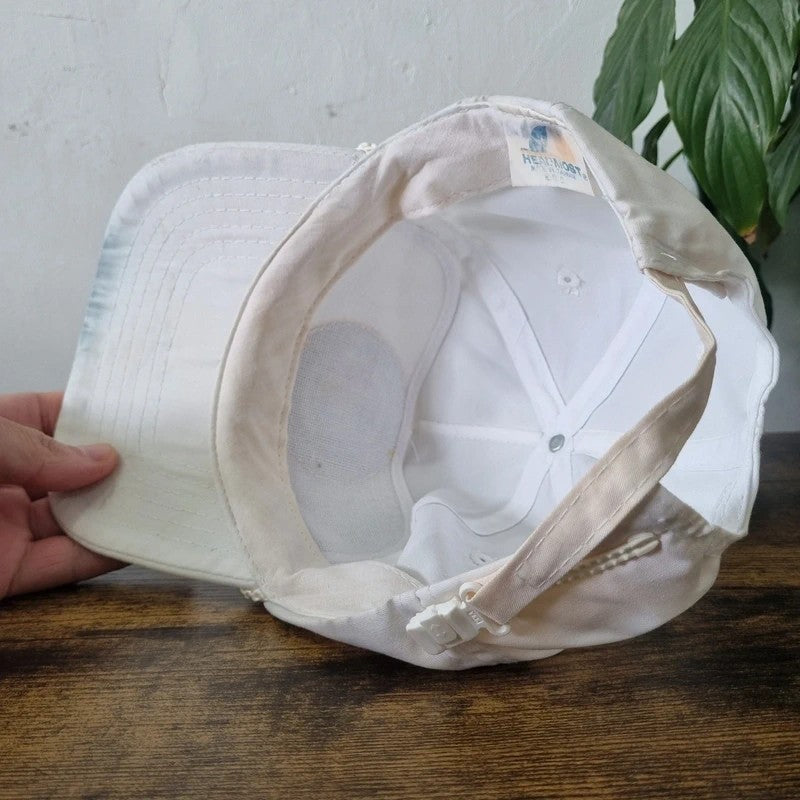 Vintage American Trucker Hat Snapback cap one size adjustable white captain nautical