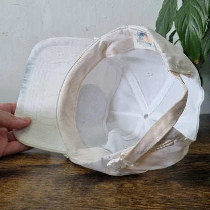 Vintage American Trucker Hat Snapback cap one size adjustable white captain nautical