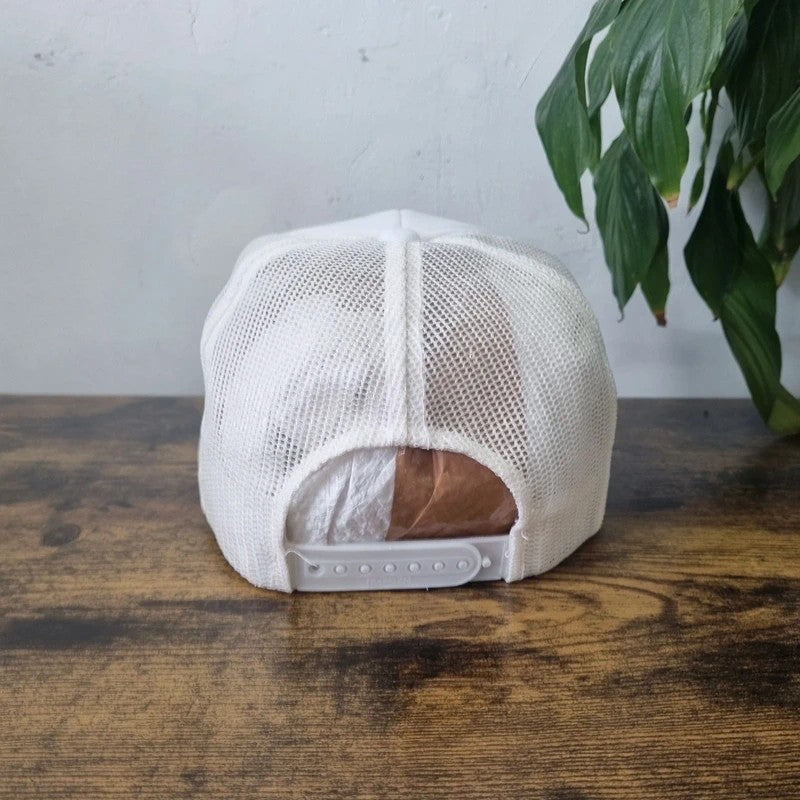 Vintage American Trucker Hat Snapback cap one size adjustable miami vice white