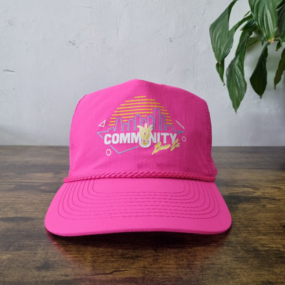 Vintage American Trucker Hat Snapback cap one size pink community beer