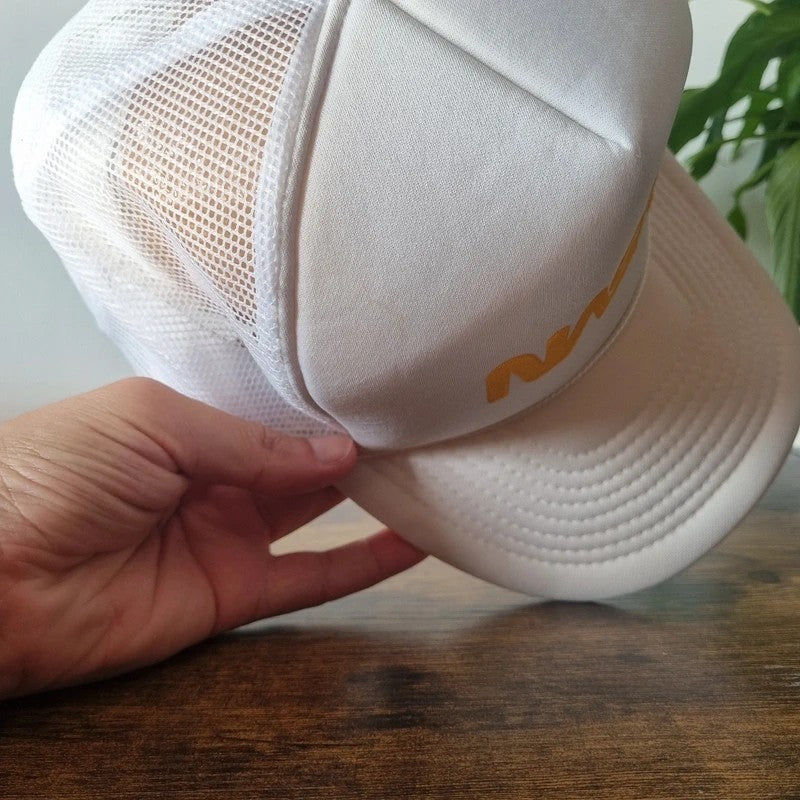 Vintage American Trucker Hat Snapback cap one size adjustable white Nasa