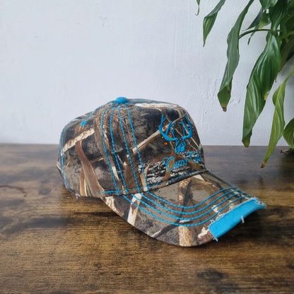Realtree womens baseball Hat Snapback cap one size adjustable khaki blue y2k
