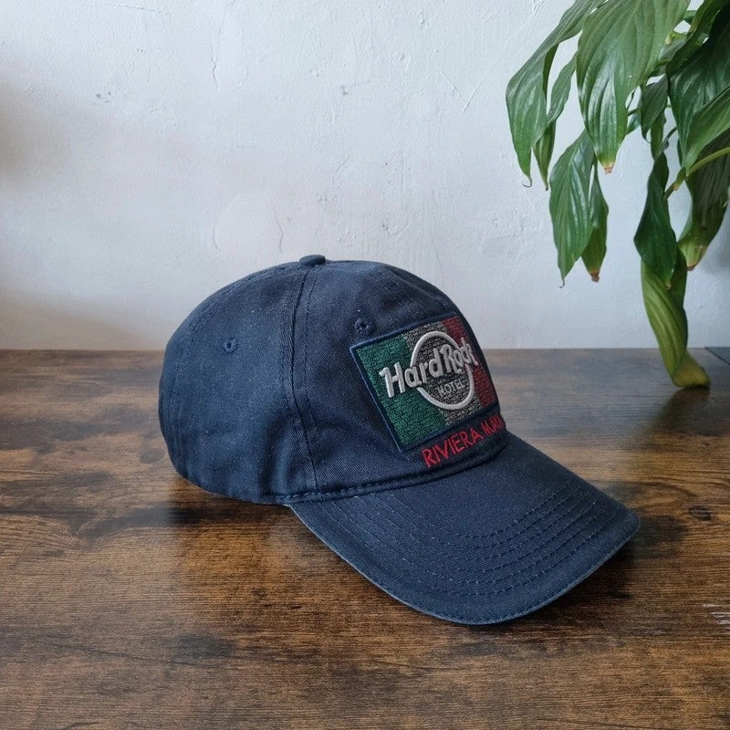Hard Rock Baseball Hat Snapback cap one size adjustable navy riviera maya