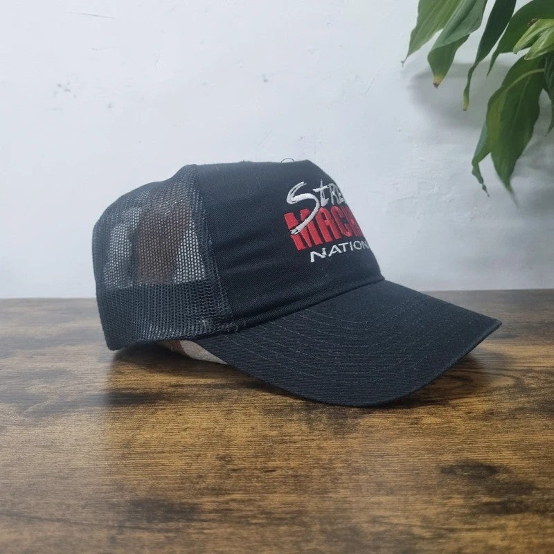 Vintage American Baseball Hat Snapback cap one size adjustable black street machine