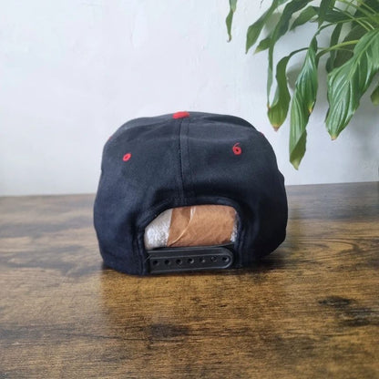 Vintage American Trucker Hat Snapback cap one size adjustable black red paragon electric