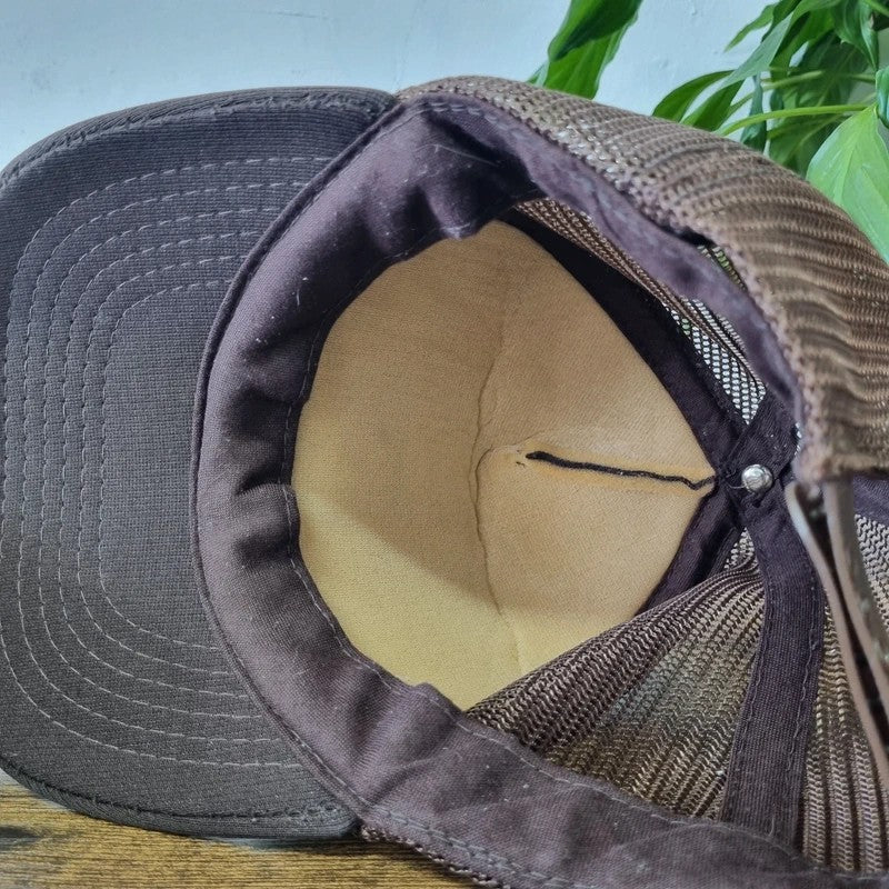 Vintage American Trucker Hat Snapback cap one size adjustable brown Washington Dc