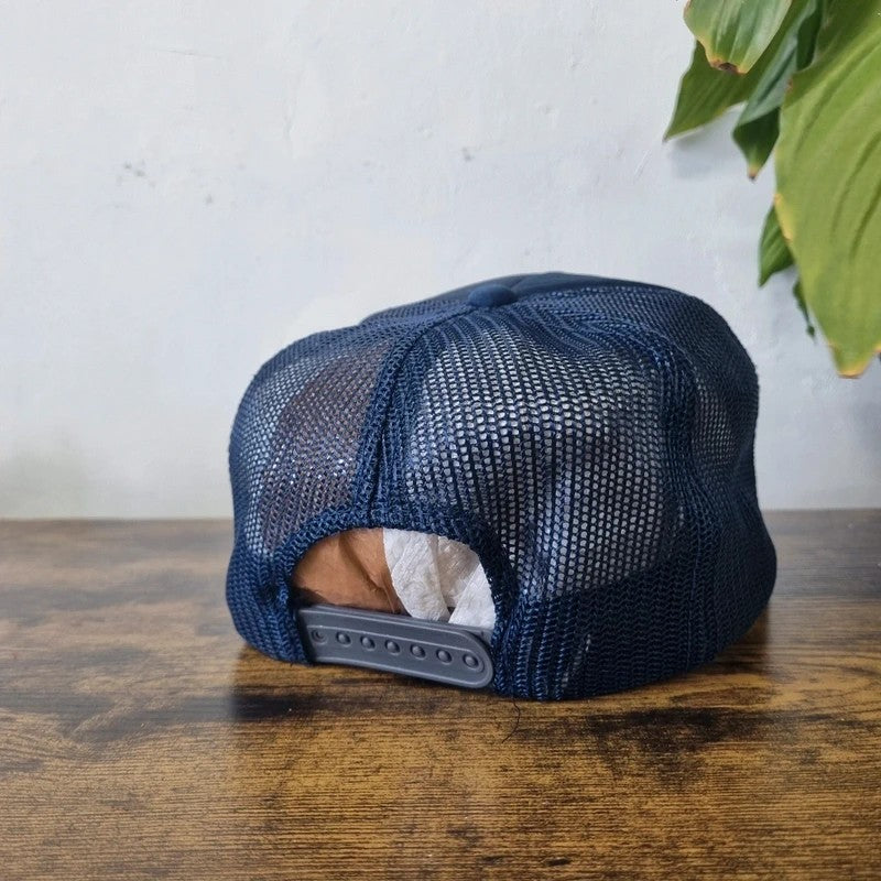 Vintage American Trucker Hat Snapback cap one size adjustable navy ed brown products