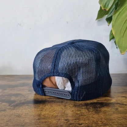 Vintage American Trucker Hat Snapback cap one size adjustable navy ed brown products