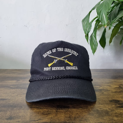 Vintage American Trucker Hat Snapback cap one size black home of the infantry