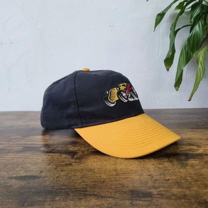 Vintage American Bowling Green Hot Rods baseball Hat Snapback cap one size adjustable black yellow