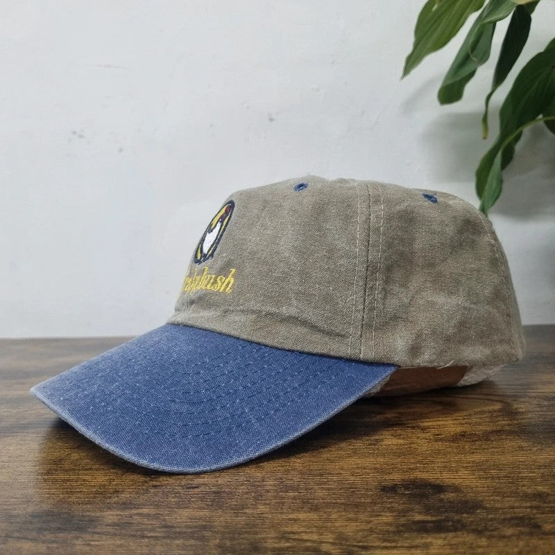 Vintage American Baseball Hat Snapback cap one size adjustable khaki blue breakbush chicken