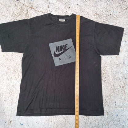 Nike T-Shirt Mens Y2K Vintage Spellout Big Swoosh Graphic Tee, Black, M