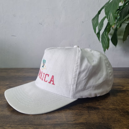 Vintage American Baseball Hat Snapback cap one size adjustable Jamaica white
