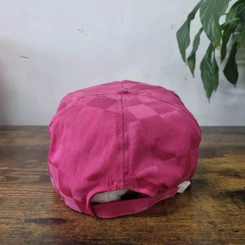 Vintage American Trucker Hat Snapback cap one size pink Burlington Fish tournament