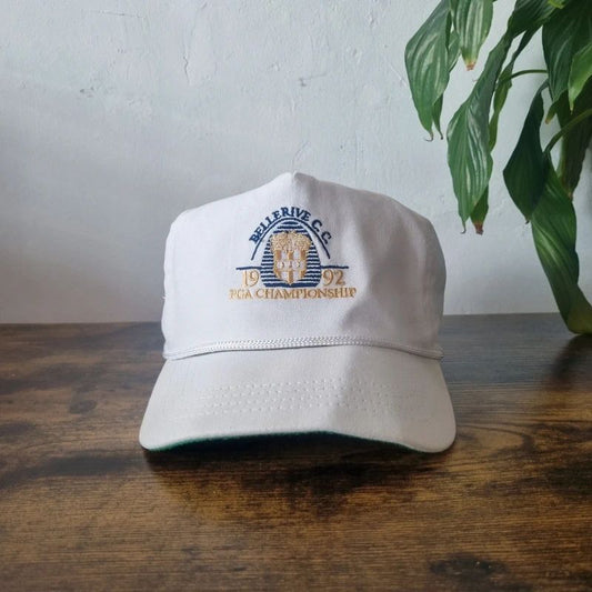 Vintage American Trucker Hat Snapback cap one size adjustable white PGA Chanpionship 92 golf