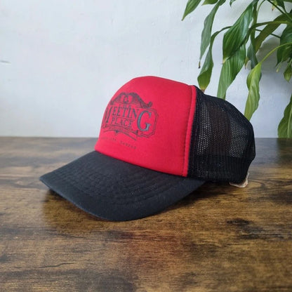 Vintage American Trucker Hat Snapback cap one size adjustable red the meeting place
