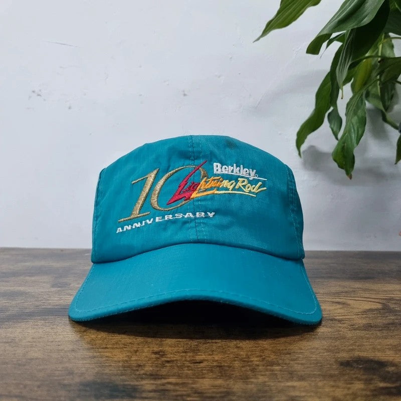 Vintage American Baseball Hat Snapback cap one size adjustable green lightning rod