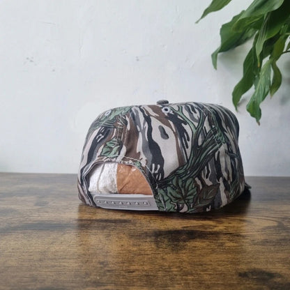 Vintage American Baseball Hat Snapback cap one size adjustable camo green brown thuricide