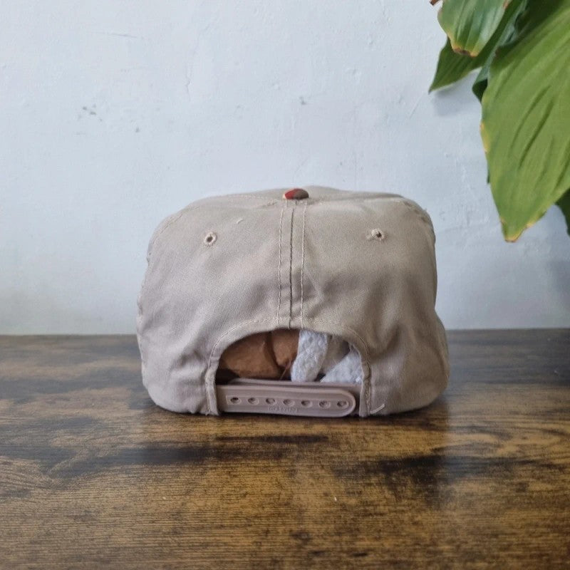 Vintage American Baseball Hat Snapback cap one size adjustable beige multi alliance bank