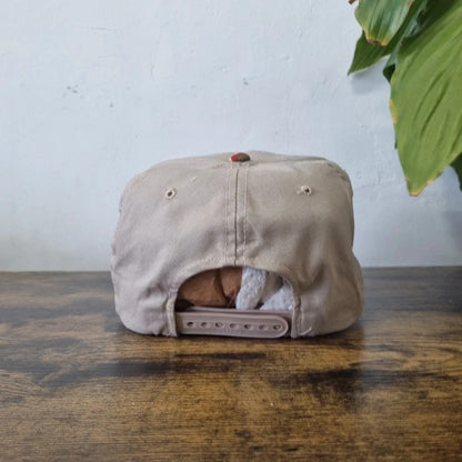 Vintage American Baseball Hat Snapback cap one size adjustable beige multi alliance bank