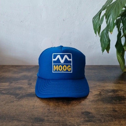 Vintage American Trucker Hat Snapback cap one size adjustable royal blue Moog automotive