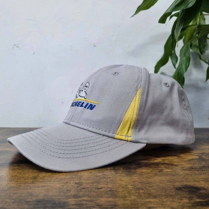 Vintage American Baseball Hat Snapback cap one size adjustable grey Michelin man tire