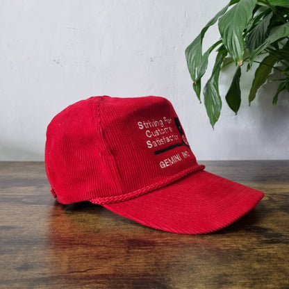 Vintage American Trucker Hat Snapback cap one size red Gemini Inc