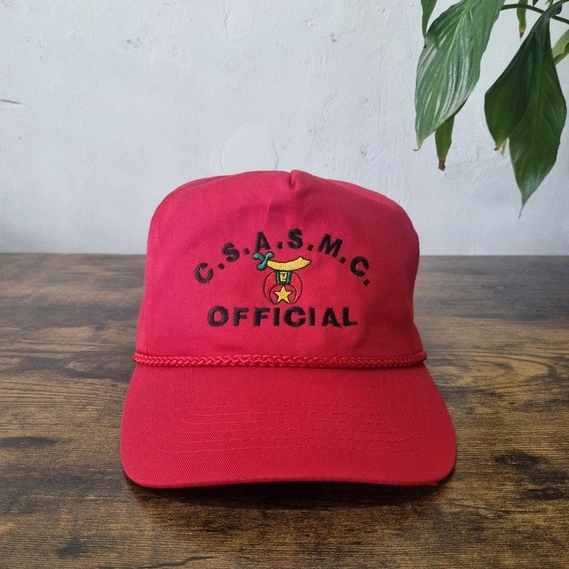 Vintage American Trucker Hat Snapback cap one size Central States Shrine Association red