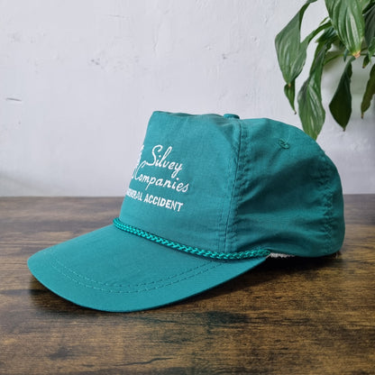 Vintage American Trucker Hat Snapback cap one size green silvey company