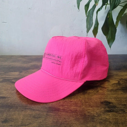 Vintage American Trucker Hat Snapback cap one size adjustable neon pink medical