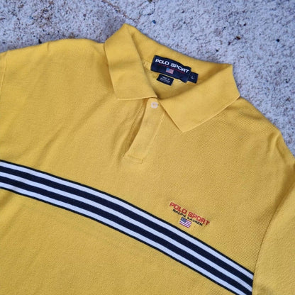 Polo Sport Ralph Lauren  Polo Shirt Size L Yellow Retro Y2k