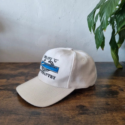 Vintage American Baseball Hat Snapback cap one size adjustable Company G 274th Infantry white