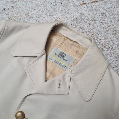 Aquascutum London England Trench Coat Mac Jacket Khaki Beige Mens Size 40