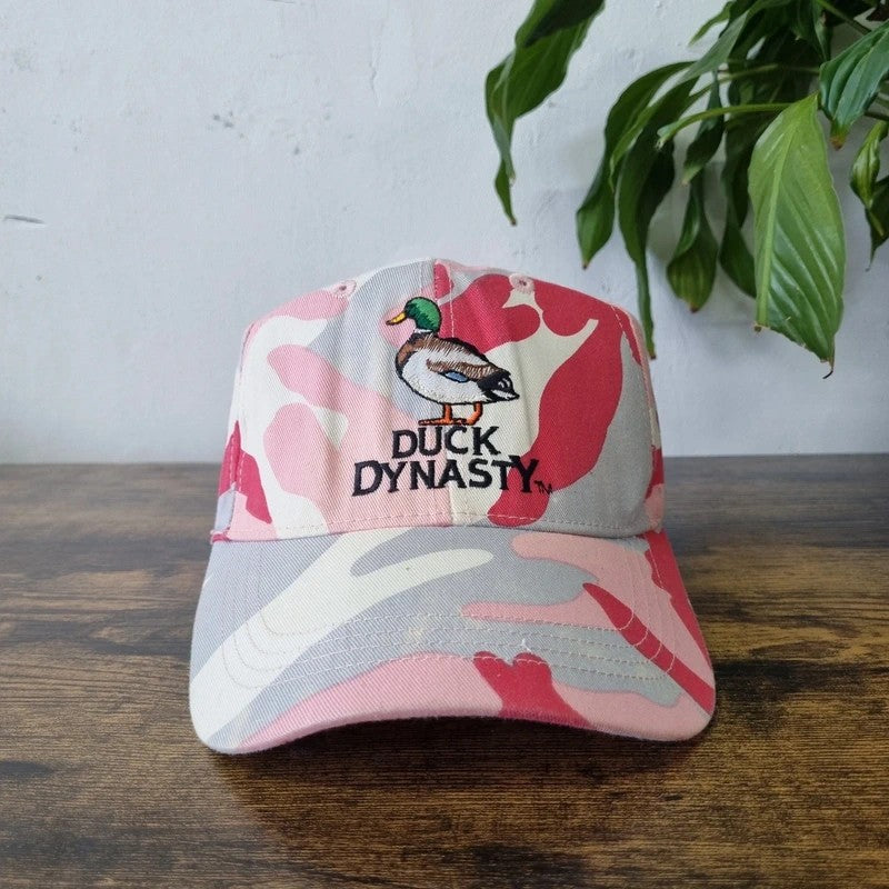 Vintage American Baseball Hat Snapback cap one size adjustable duck dynasty grey red