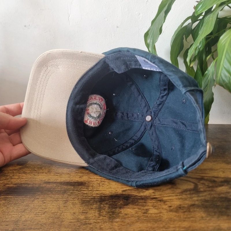 Vintage American baseball Hat Snapback cap one size adjustable green beige Texas