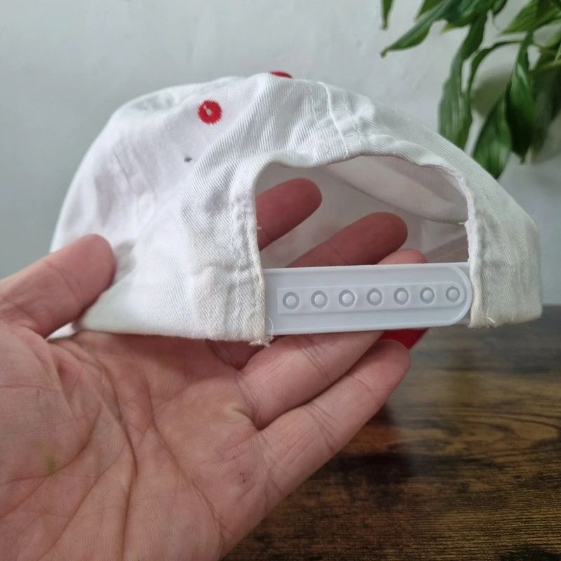 Vintage American Trucker Hat Snapback cap one size adjustable Scmi white red