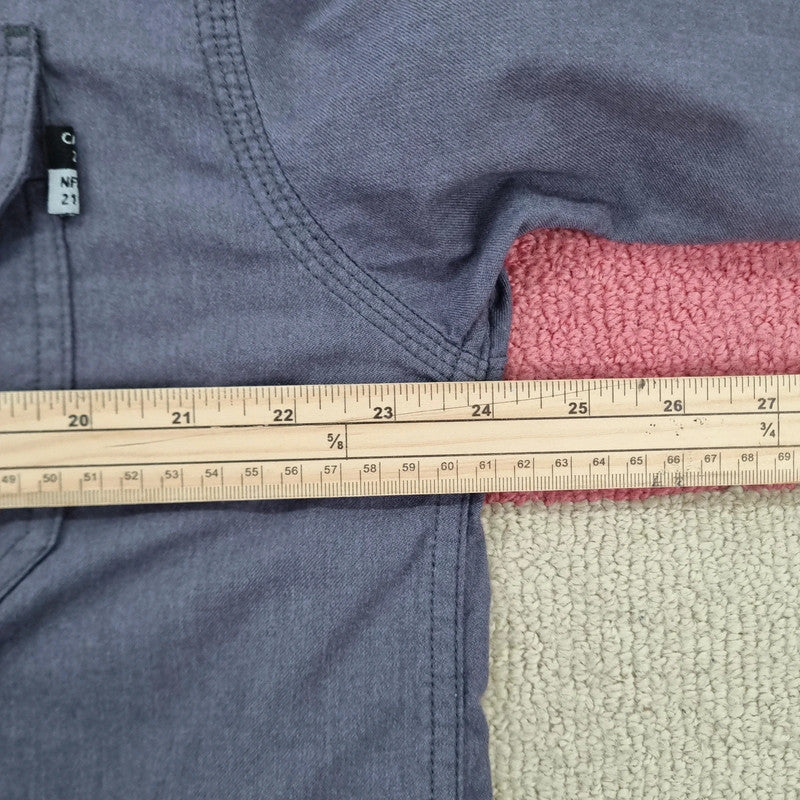 Carhartt FR Boxy Fit Cropped Shirt Long Sleeve Large plain Grey Button Up Skater Y2K Surf