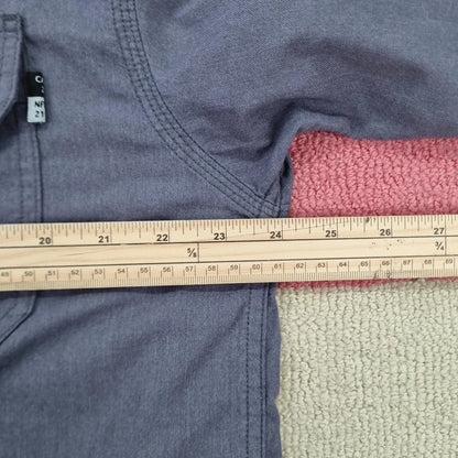 Carhartt FR Boxy Fit Cropped Shirt Long Sleeve Large plain Grey Button Up Skater Y2K Surf