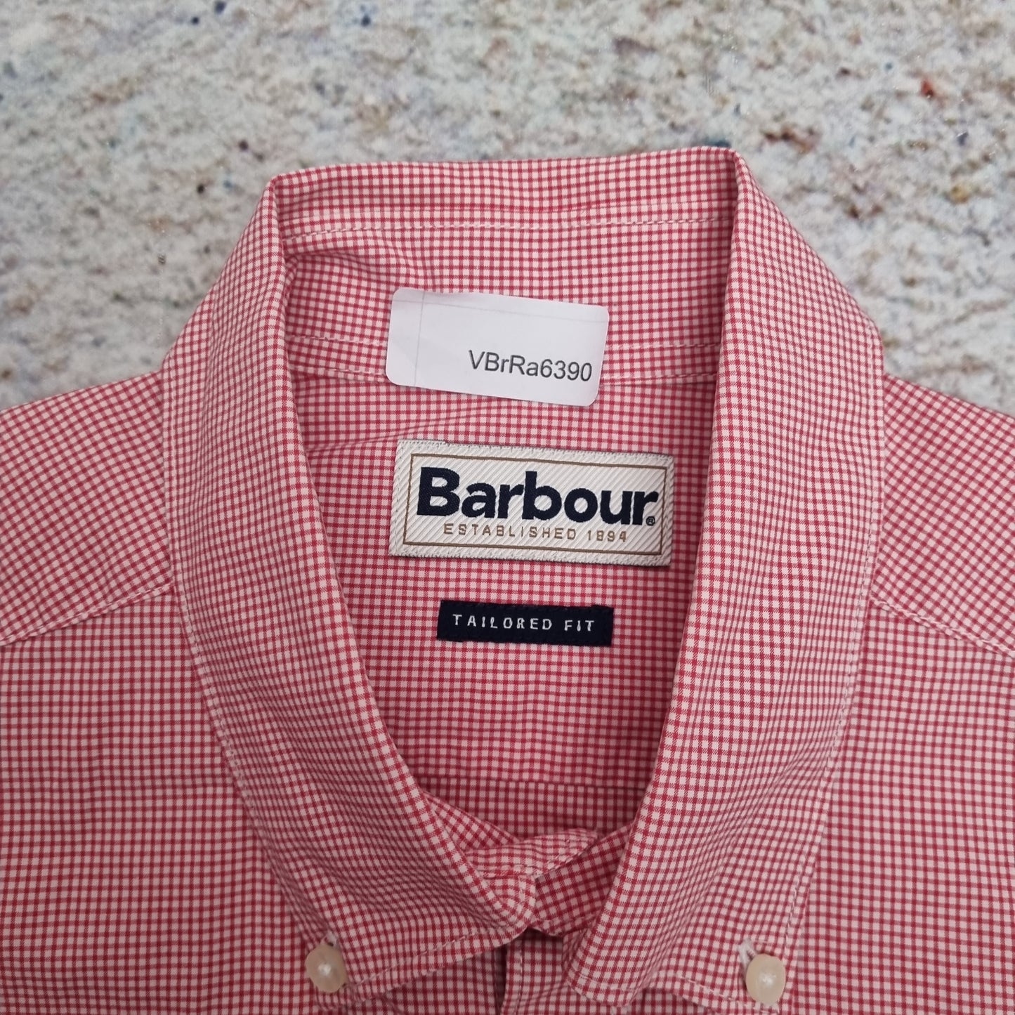 Barbour OXFORD SHIRT TAILORED FIT GINGHAM CHECK SHORT SLEEVE - Red - Size M