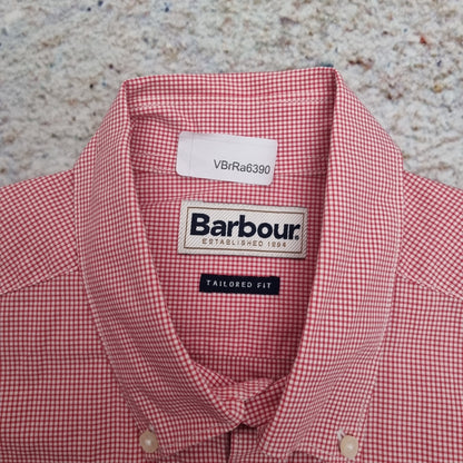 Barbour OXFORD SHIRT TAILORED FIT GINGHAM CHECK SHORT SLEEVE - Red - Size M