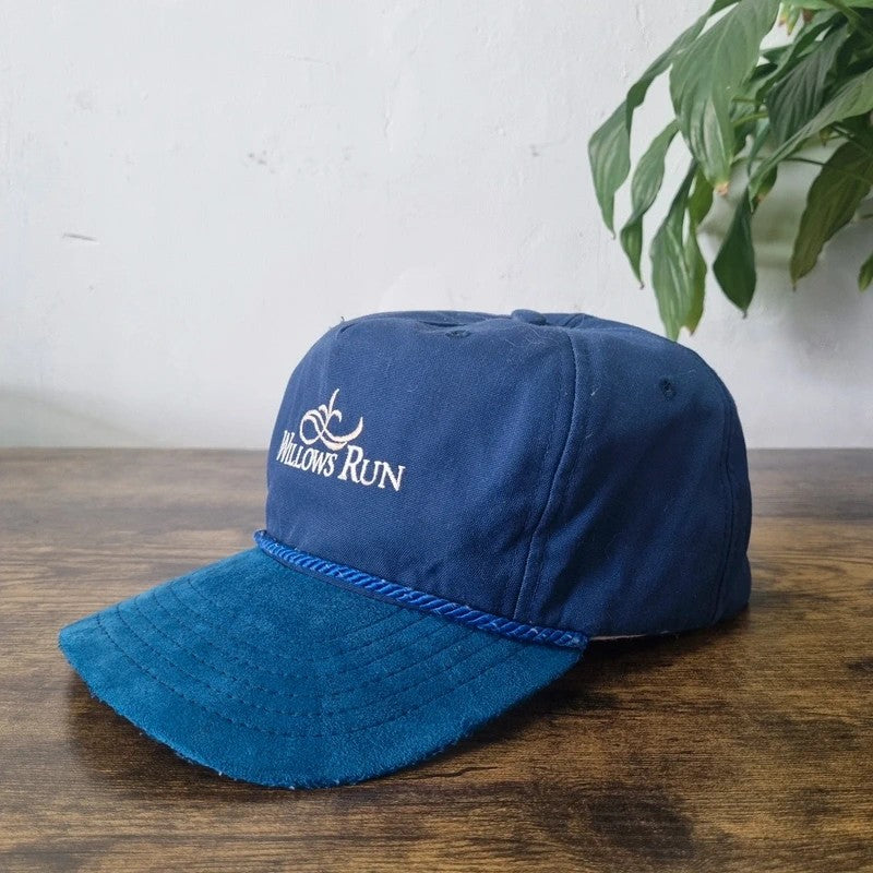 Vintage American baseball Hat Snapback cap one size adjustable willows run blue