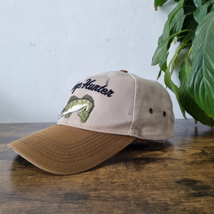 Vintage American Baseball Hat Snapback cap one size adjustable beige walley hunter fishing