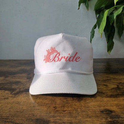 Vintage American Trucker Hat Snapback cap one size adjustable white Bride hen stag do