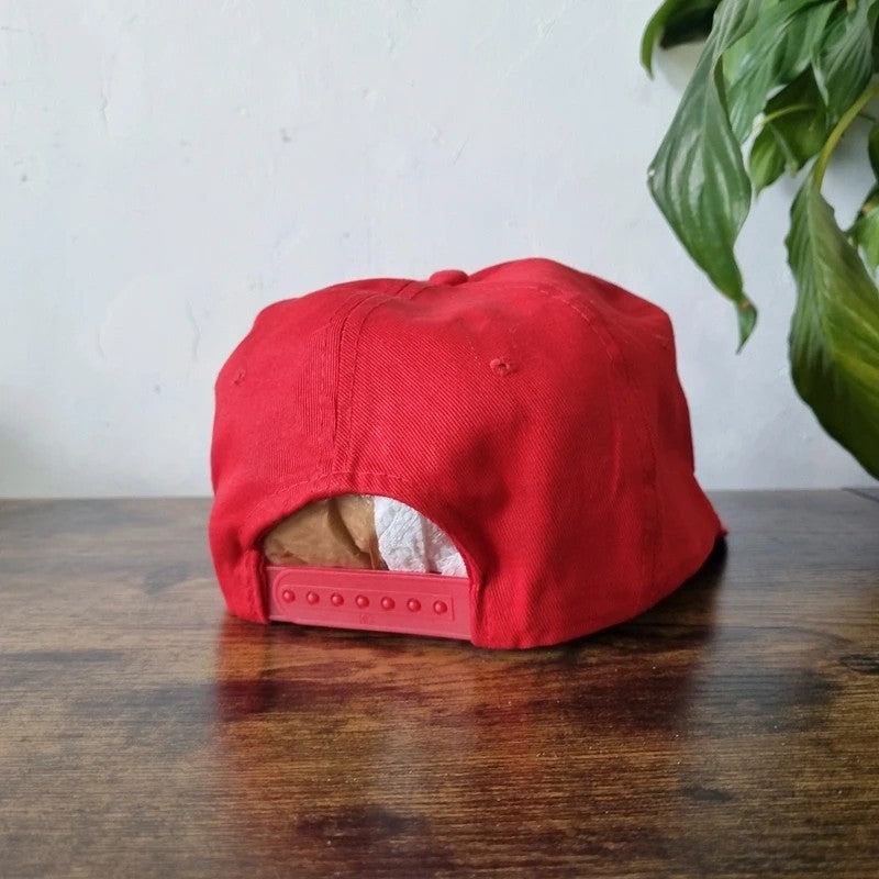 Vintage American Trucker Hat Snapback cap one size adjustable red lumber supply